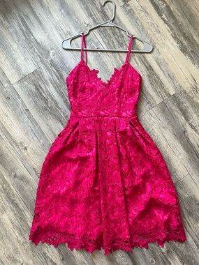 Nordstrom, Size S, Hot Pink, Tea Length, Midi Dress, Hidden Pockets